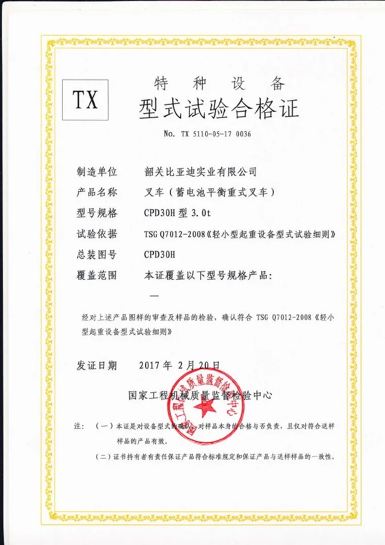 Certificado de teste do tipo CPD30H(Figura1)